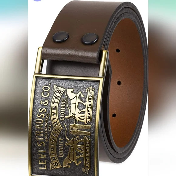 New Levi's Straus leather belt and belt buckle - Picture 2 of 6